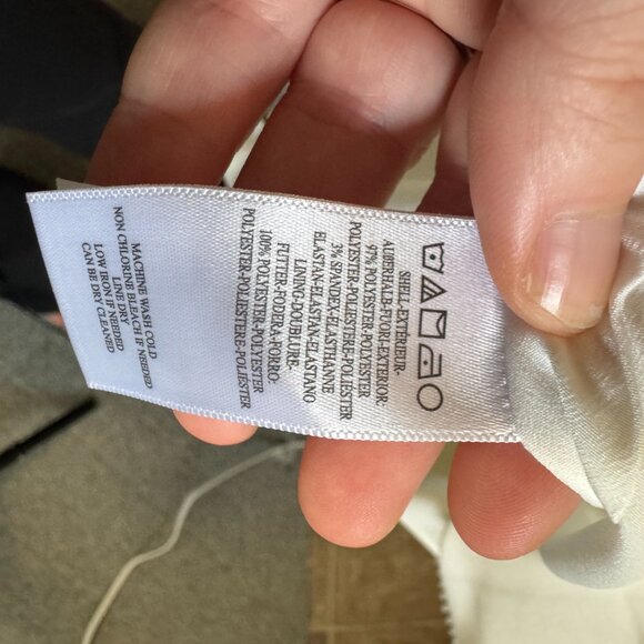 Dress the Population White Midi Dress Spaghetti Strap Slit Size M - Picture 5 of 6